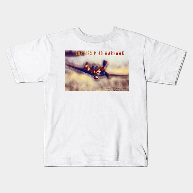 2-Sided P-40 Warhawk Kids T-Shirt by acefox1